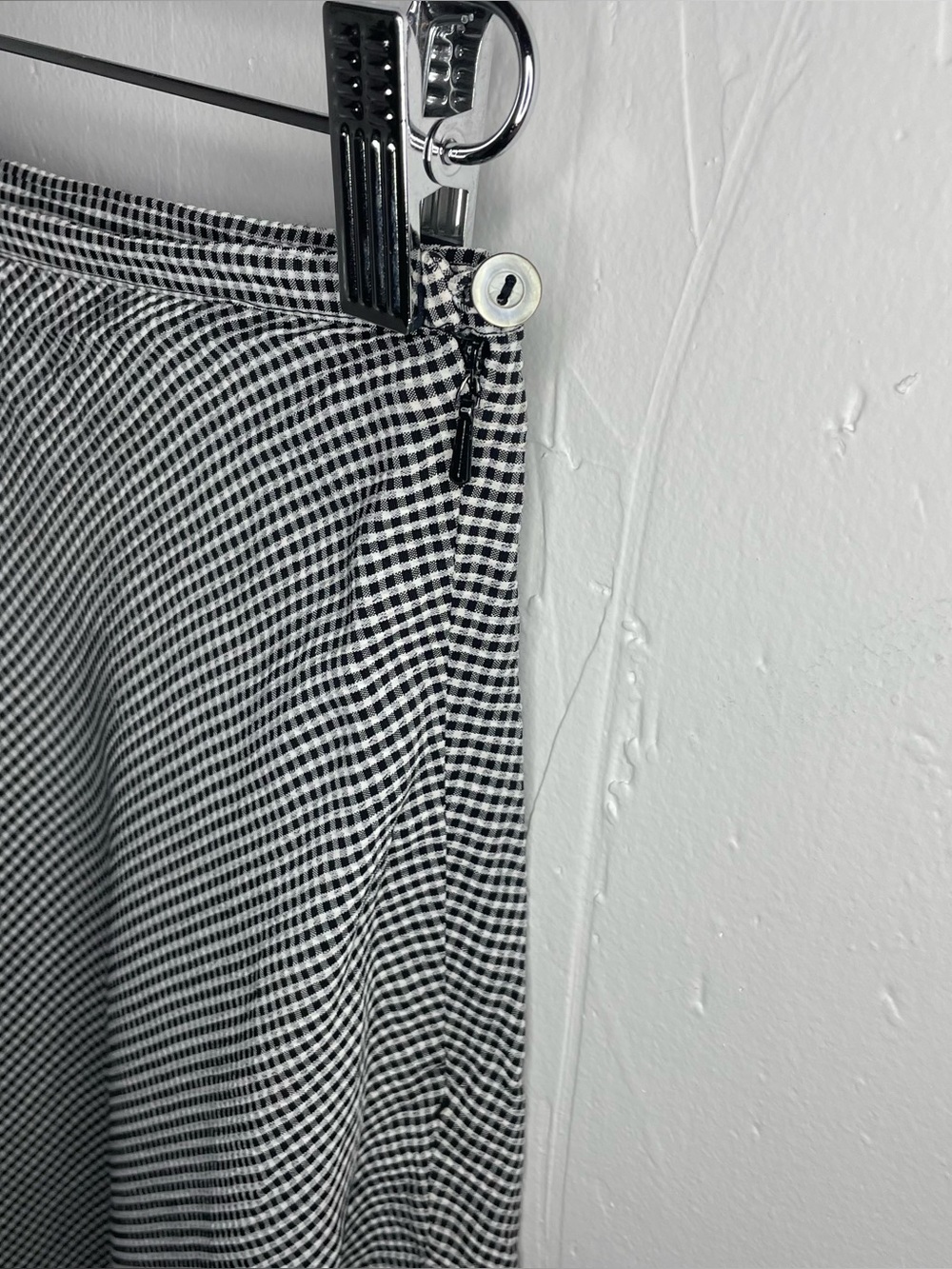 Esprit Vintage Y2K Style Gingham Black and White Checked A-Line Mini Skirt - Picture 6 of 9